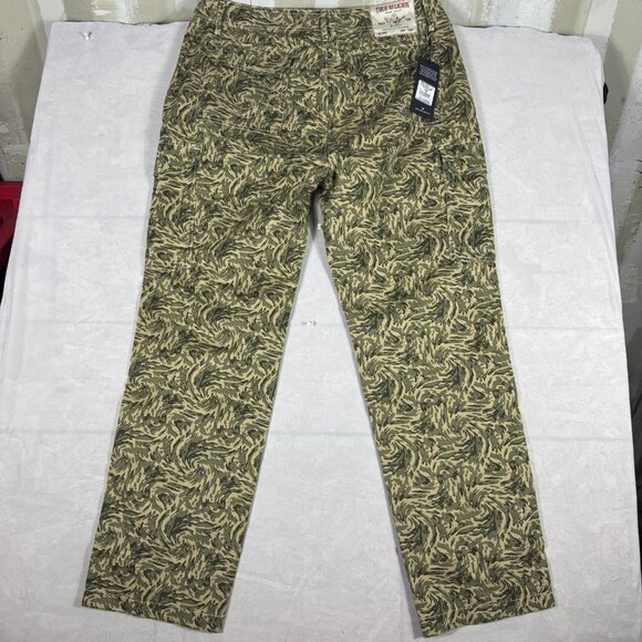True Religion Camo Cargo Pants Mens Green Swirl Camo Utility Work Size 36 - Picture 2 of 16